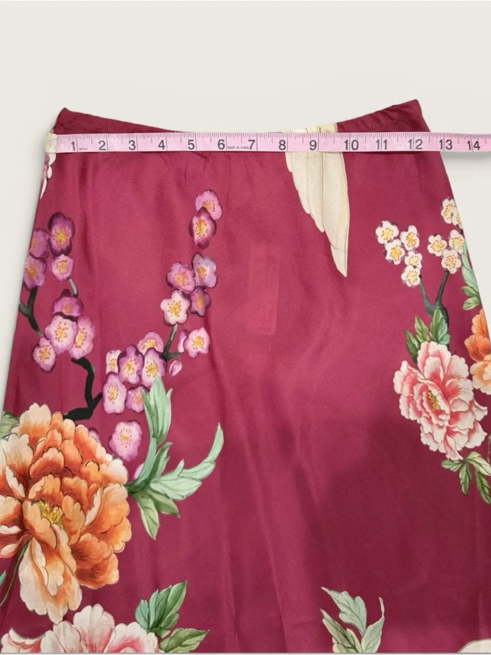 Bryn Walker NWT XXS Burgundy Silk Crane Floral Print Skirt & Top Set $360